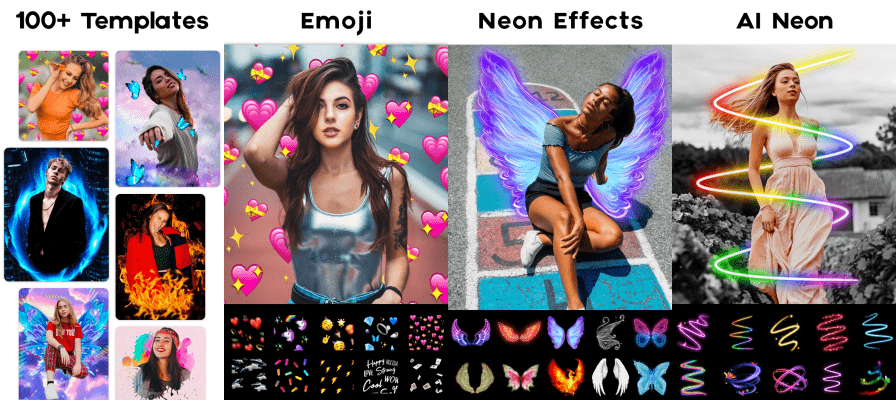 Neon Photo Editor PRO features