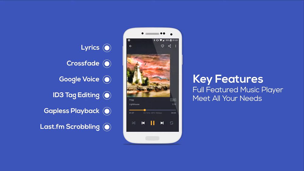 Pulsar Music Player Pro features