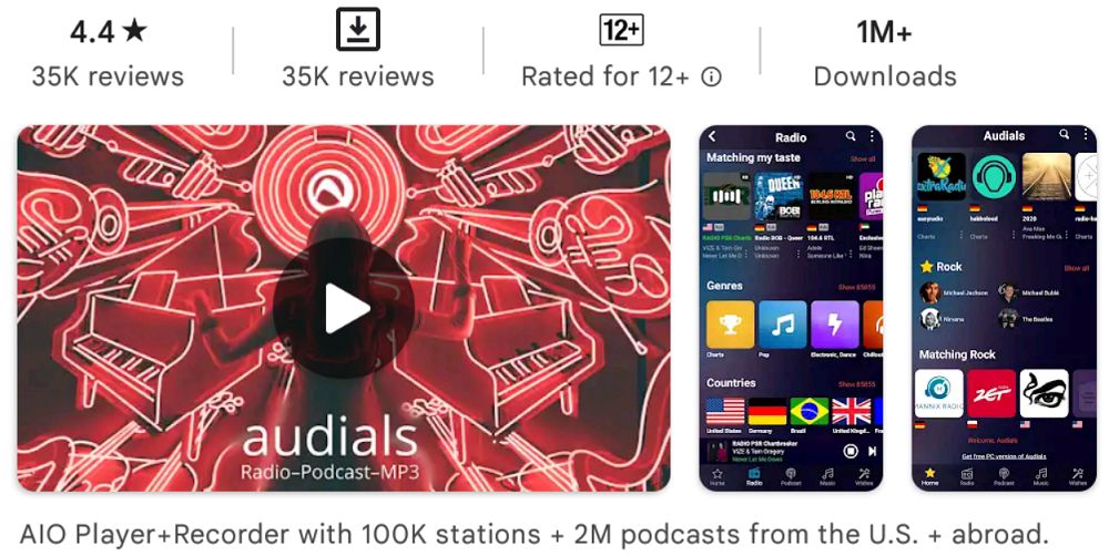 Audials Play PRO features