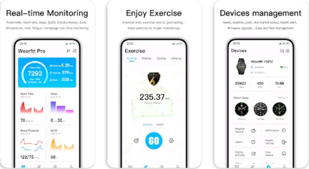 monitoring and exercise wearfit
