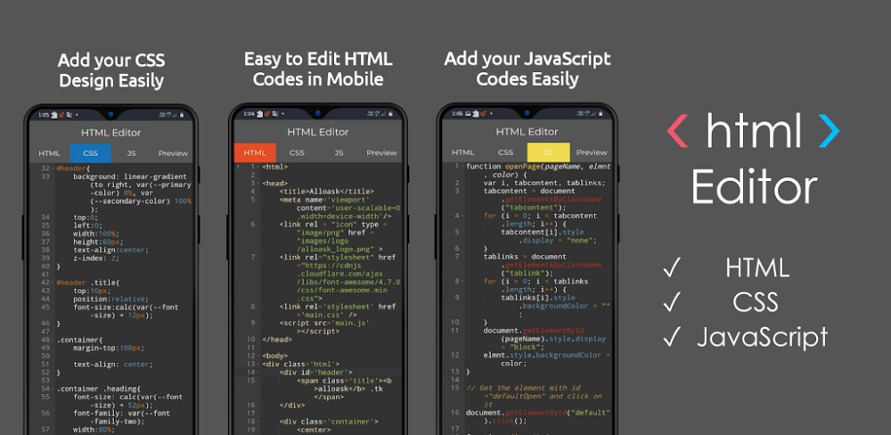 HTML Editor – HTML, CSS & JS