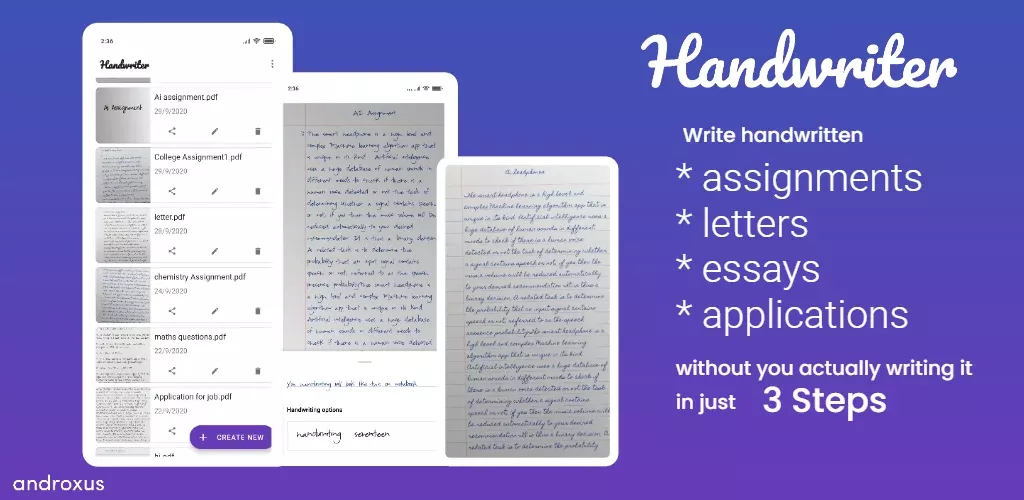Handwriter: text to assignment-banner