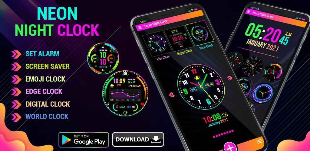 Smart Watch Neon Digital Clock-banner